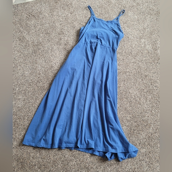 Pact Womens Organic Cotton Blue Maxi Swing Dress Size Medium - Picture 3 of 7